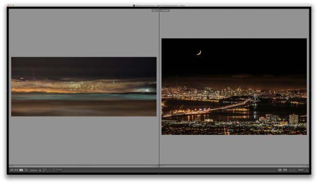 D800 shot on the left, 5D Mark III on the right. Fog-shrouded Bay Area, treated in Color Efex Pro 4. © Sohail Mamdani