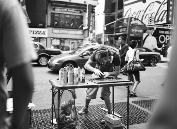 Street artist in NYC. Taken with a Mamiya 645. Image courtesy/© Andrew Kim.
