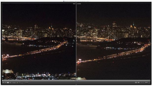 ISO 6400 comparison, with D7000 on the left and D7100 on the right