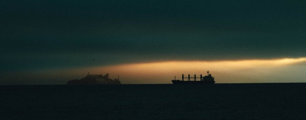 "Freighter and Alcatraz." Treated in VSCO with Fuji Superia 1600. © Sohail Mamdani