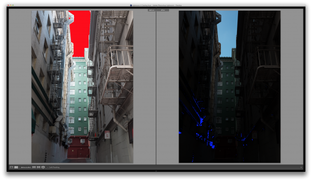 The X100s holds details in the highlights pretty well. Image on the right has a global exposure adjustment of -4 in Lightroom.